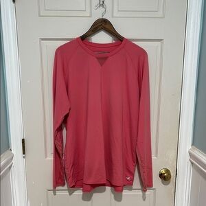 Smartpak equestrian ladies long sleeve crewneck sun shirt in coral size XXL